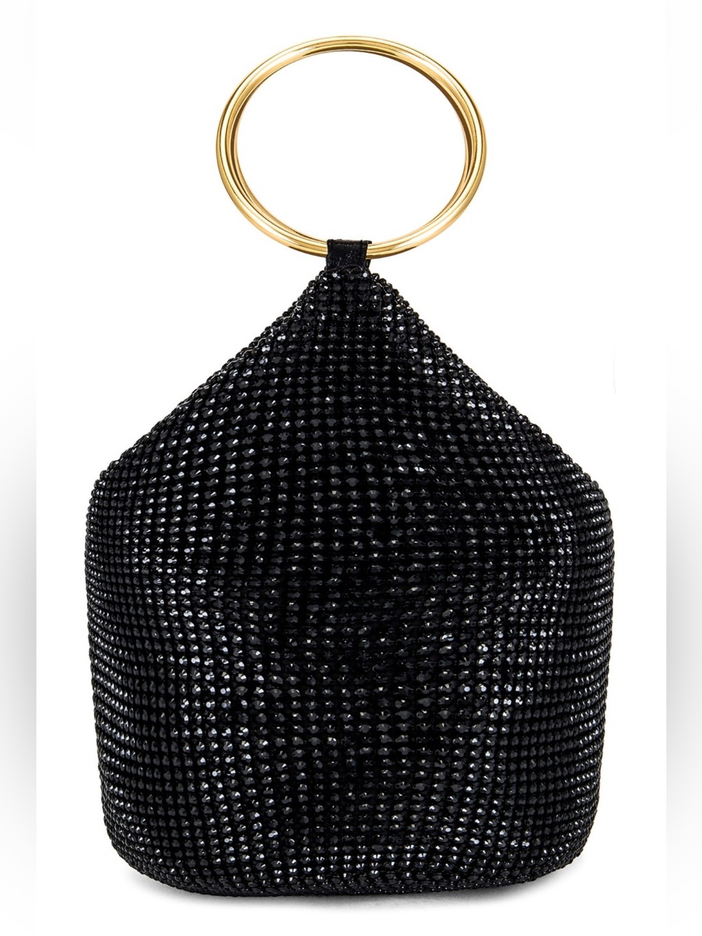 Olga Berg Ellie Crystal Mesh Ring Handle Bag